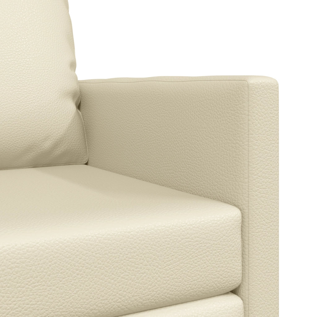 Divano Letto 2-in-1 Panna 74x77x81 cm in Pelle Sintetica
