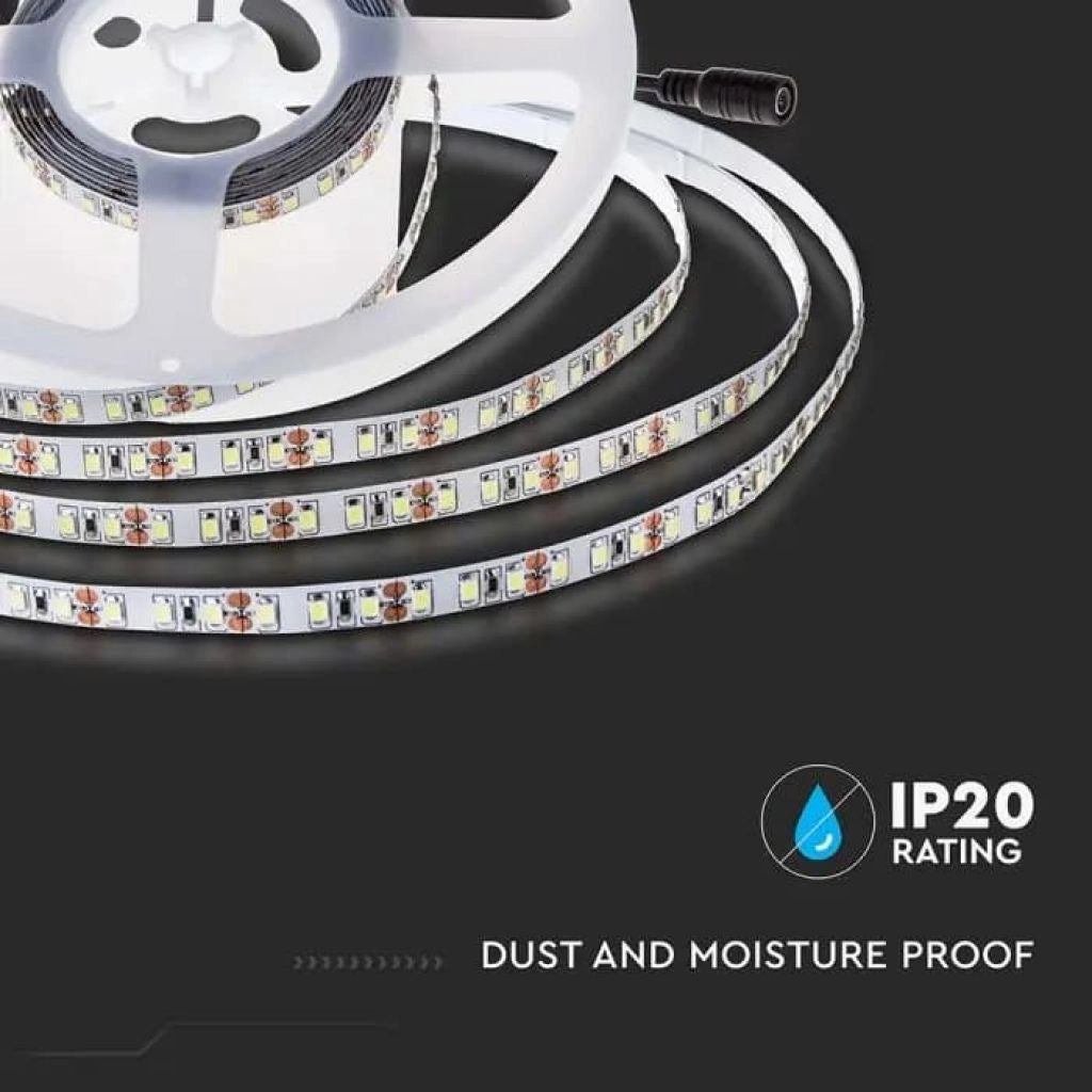 Striscia Strip LED SMD2835 12W/m 5m 168 LED/m 140LM/W 24V 4000K IP20 10mm