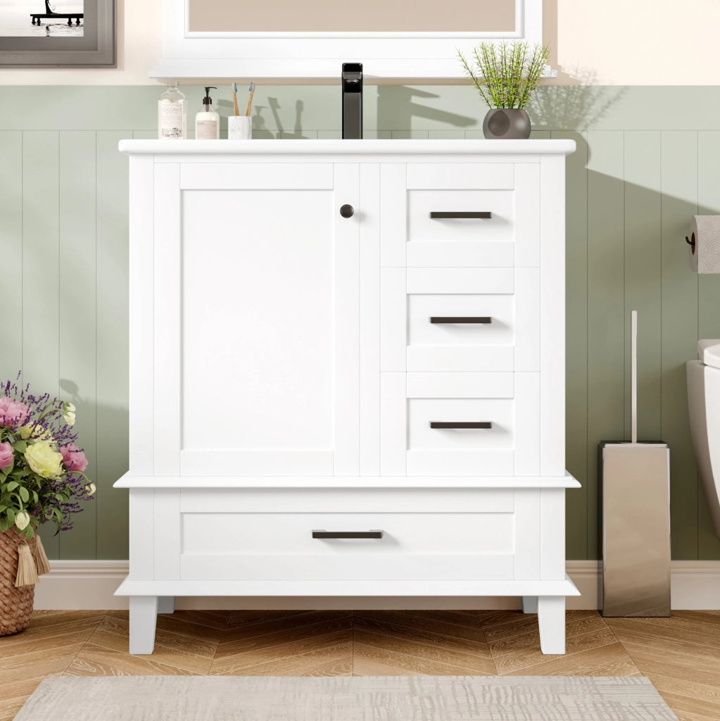 Mobile bagno da terra con lavabo in ceramica 76x46x83,5 cm