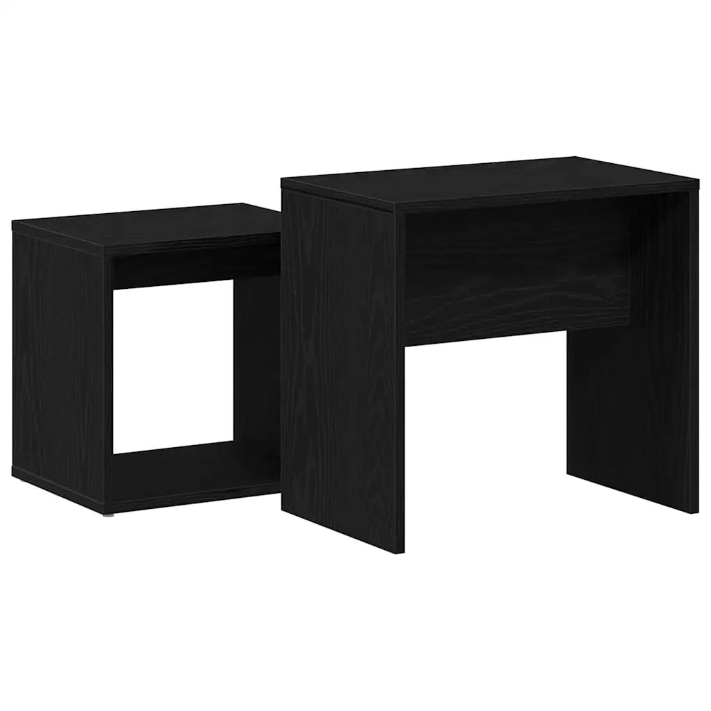 Tavolini da Salotto 2 pz Rovere Nero in Legno Multistrato