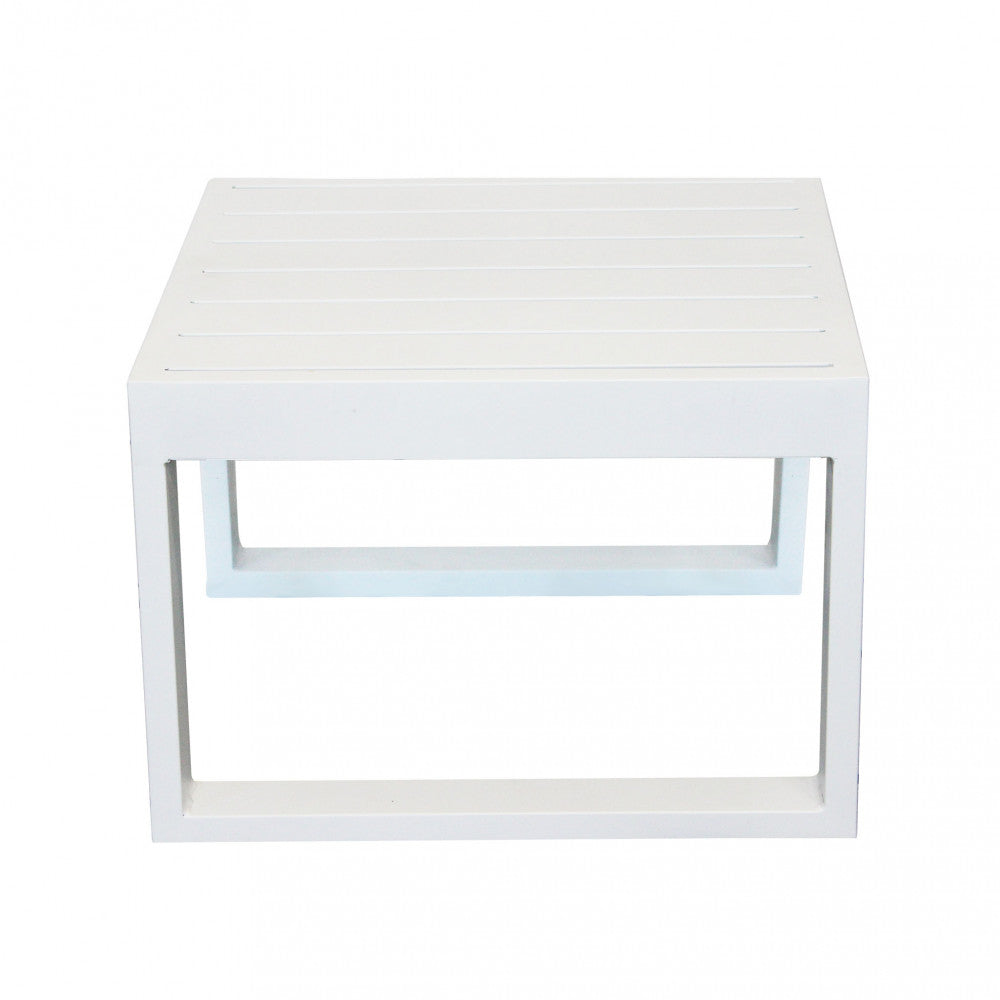 Tavolino Cuba 45x45x32 h cm in Alluminio Bianco