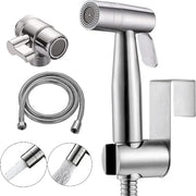 Bidet per wc a mano - doppia modalità getto/scarico - accessorio wc in acciaio inossidabile
