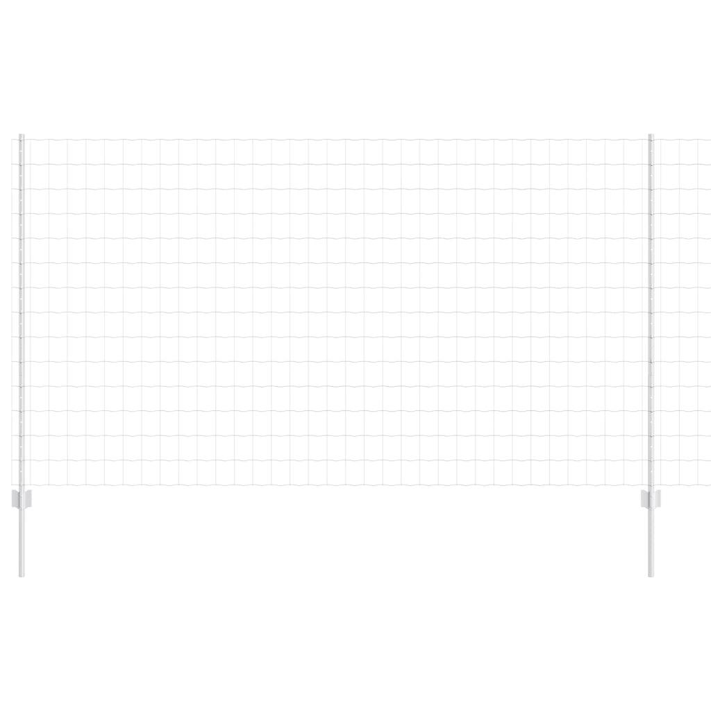 Recinzione Euro con 10 Post in Acciaio Argento 1,4x10 m