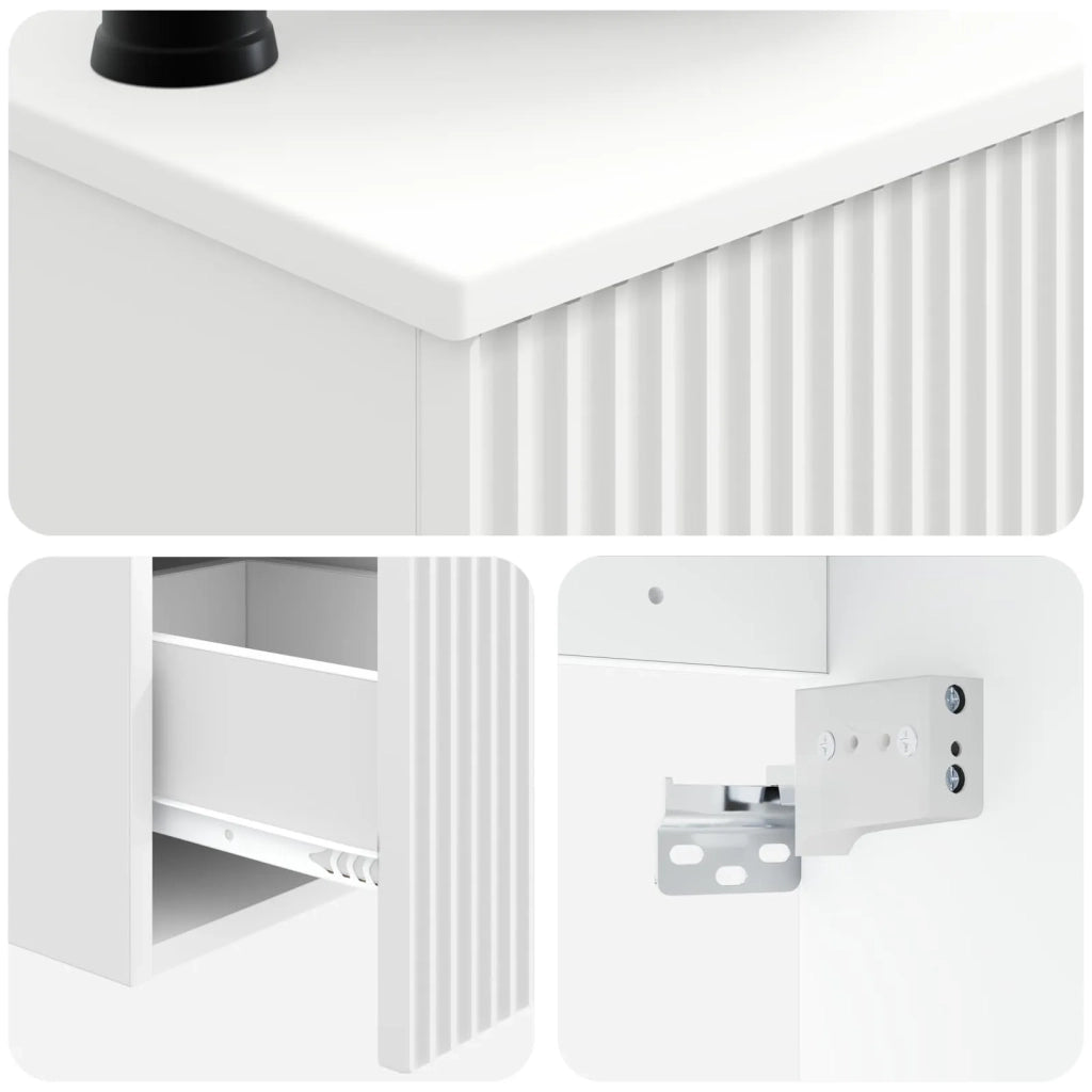 Set di mobili per il bagno 3 pz Bianco Lucido 3405591