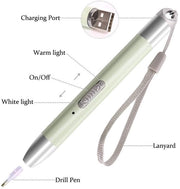 Penna per pittura con diamanti con LED, set di accessori per pittura con diamanti con 2 posizioni di illuminazione, penna per pittura con diamanti 5D con contenitore di conservazione per attività di DIY