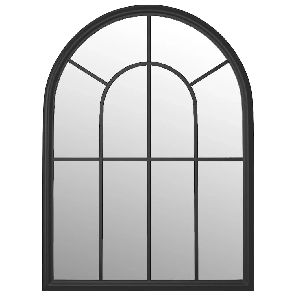 vidaXL Specchio da Giardino Nero 60x45 cm in Ferro per Uso Esterno