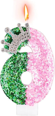 Decorazione per Festa Heksenthema con Candelabro Glanzente Rosa e Verde da 6 inclusa