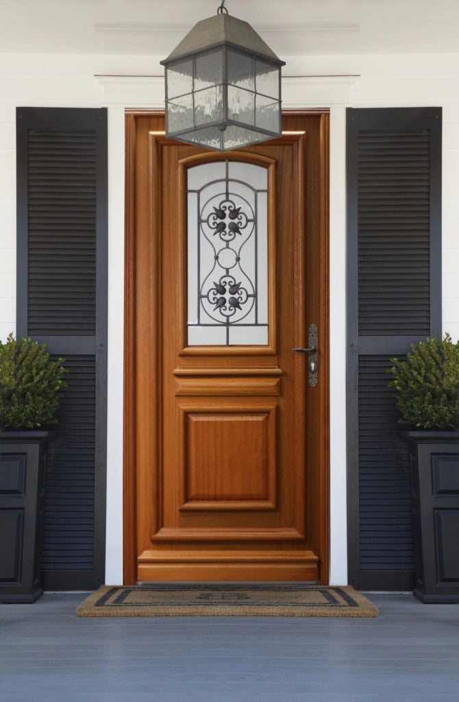 Porta d'ingresso in legno Exo modello 'Tahi 4' 215X90 a sinistra a spingere senza maniglia