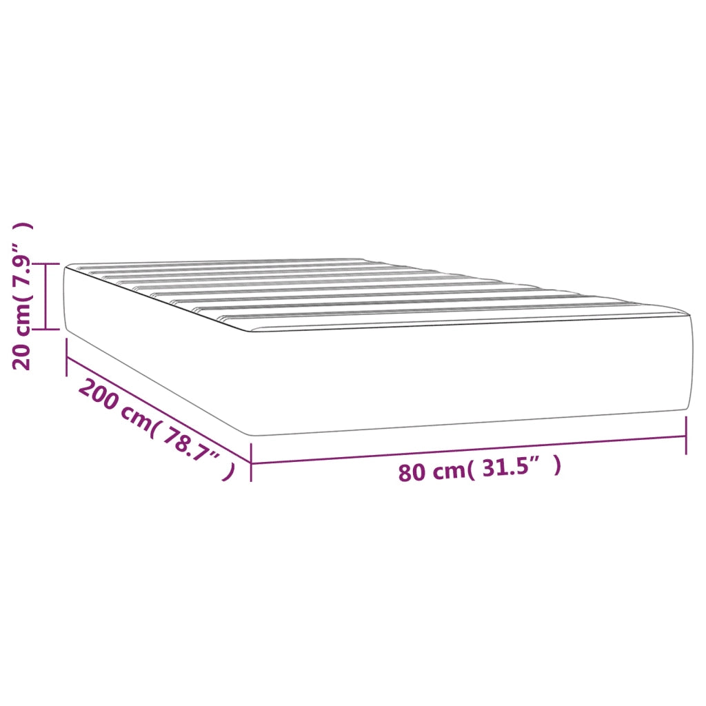 Materasso a Molle Insacchettate Rigidità Media Grigio Scuro 80x200x20 cm 347675