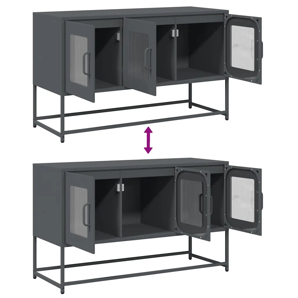 Mobile TV Antracite 100,5x39x60,5 cm Acciaio Laminato a Freddo 853340