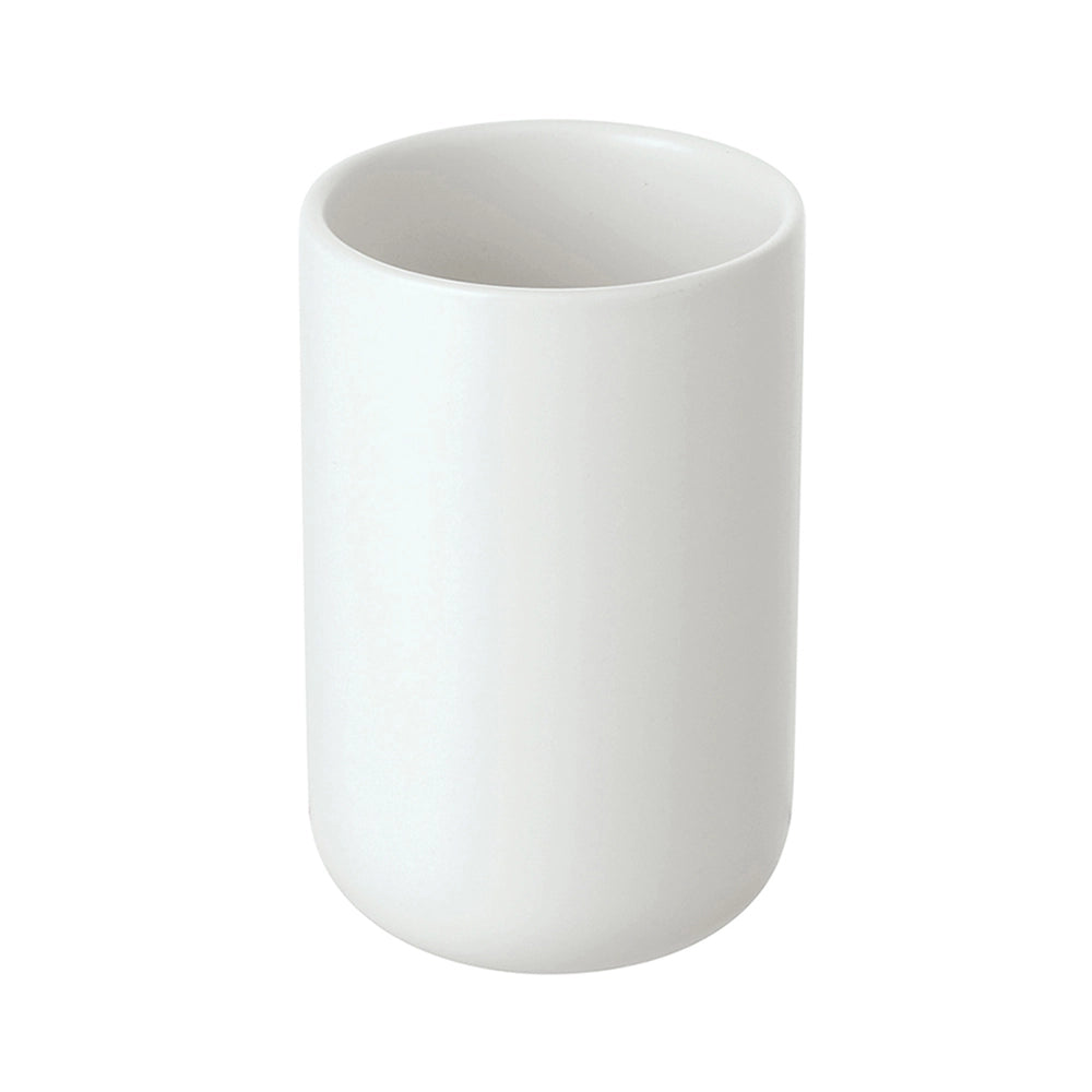 Portaspazzolini Bianco in Ceramica da Appoggio Moderno