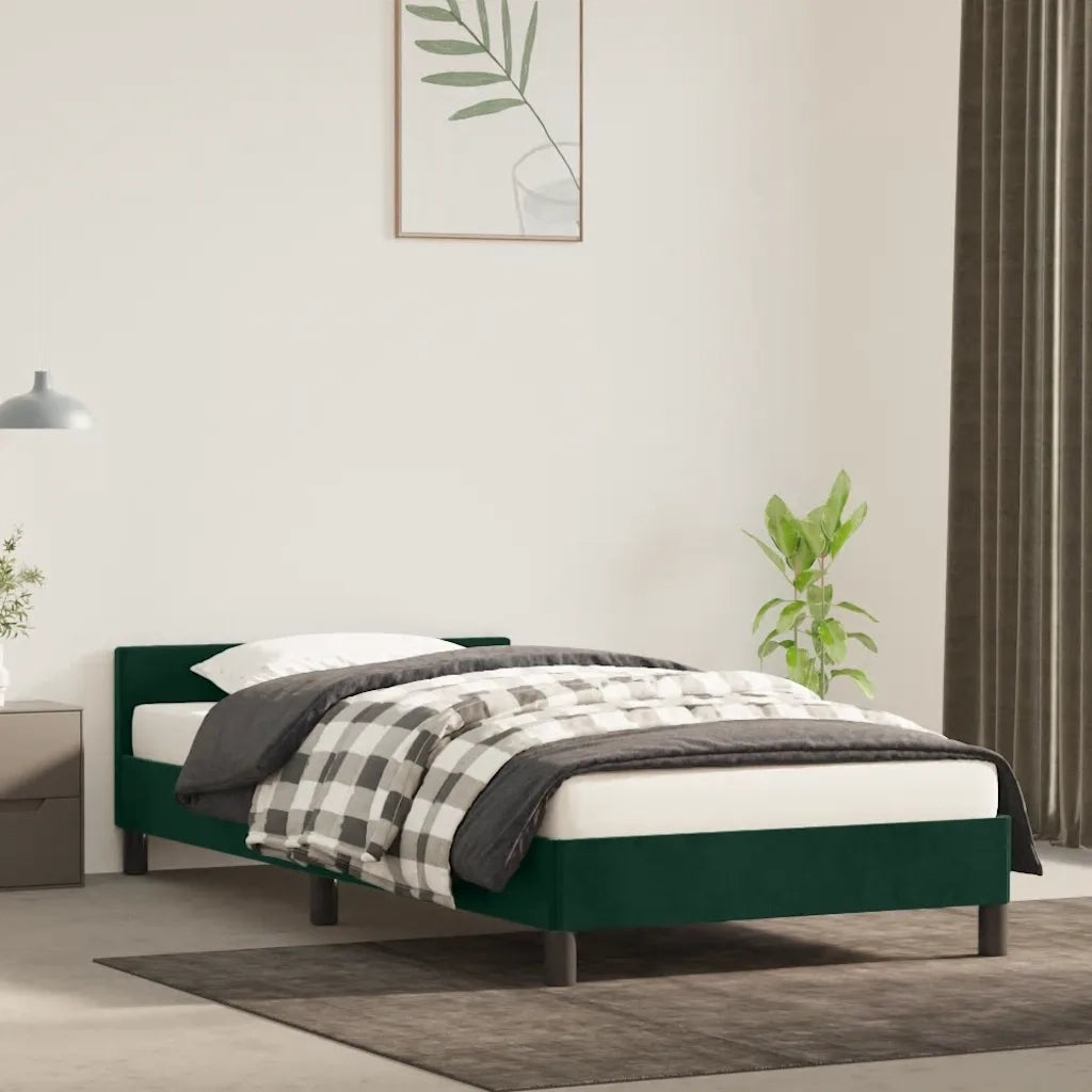 Giroletto senza Materasso Verde Scuro 90x200 cm in Velluto