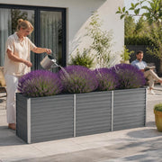 Garden Raised Bed Galvanized Steel 240x80x77 Cm Gray