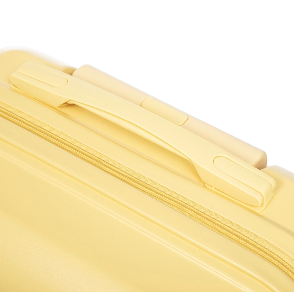 Set Valigie Rigide ABS con 2 Valigie Spinner da 14" e 19" e Beauty Case 14" Giallo