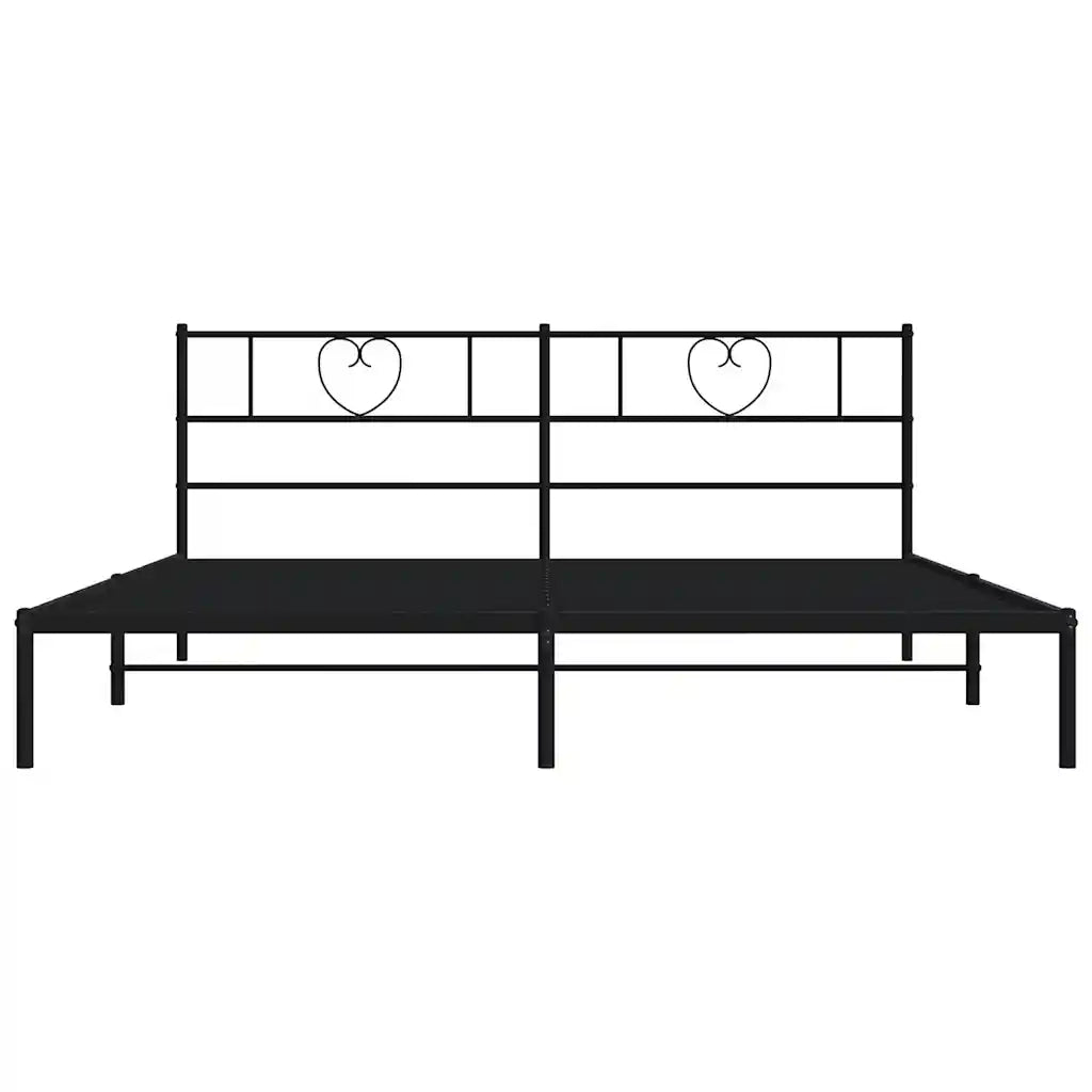 Giroletto con Testiera in Metallo Nero 180x200 cm 355467