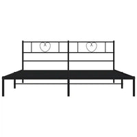 Giroletto con Testiera in Metallo Nero 180x200 cm 355467