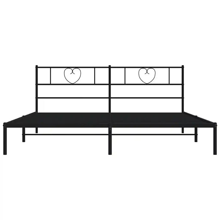 Giroletto con Testiera in Metallo Nero 180x200 cm 355467