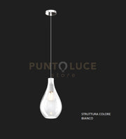 SOSPENSIONE BIANCO 1 LUCE VETRO PICCOLO TRASPARENTE 1193BI-SP-TR