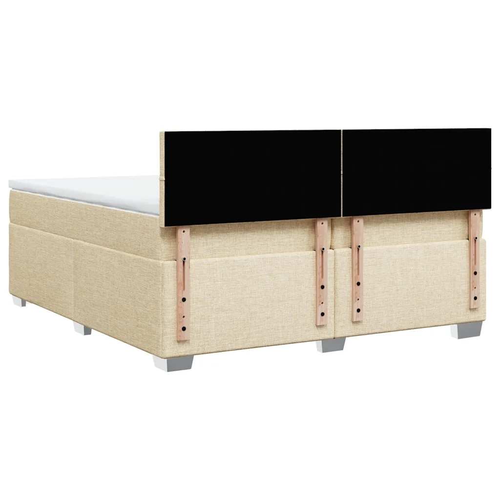 Giroletto a Molle con Materasso Crema 200x200 cm in Tessuto