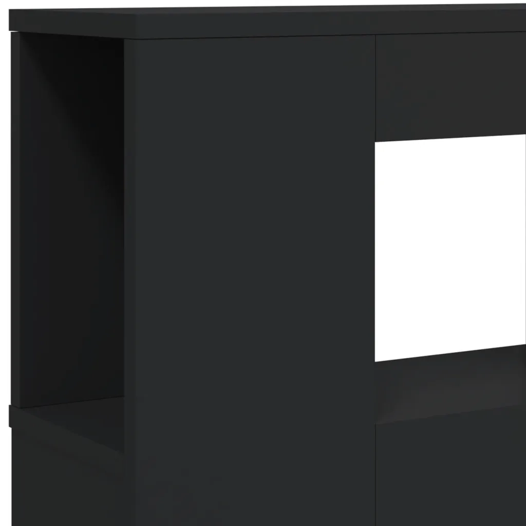 Testiera | Testata LED Nera 160x18,5x103,5 cm Legno Multistrato