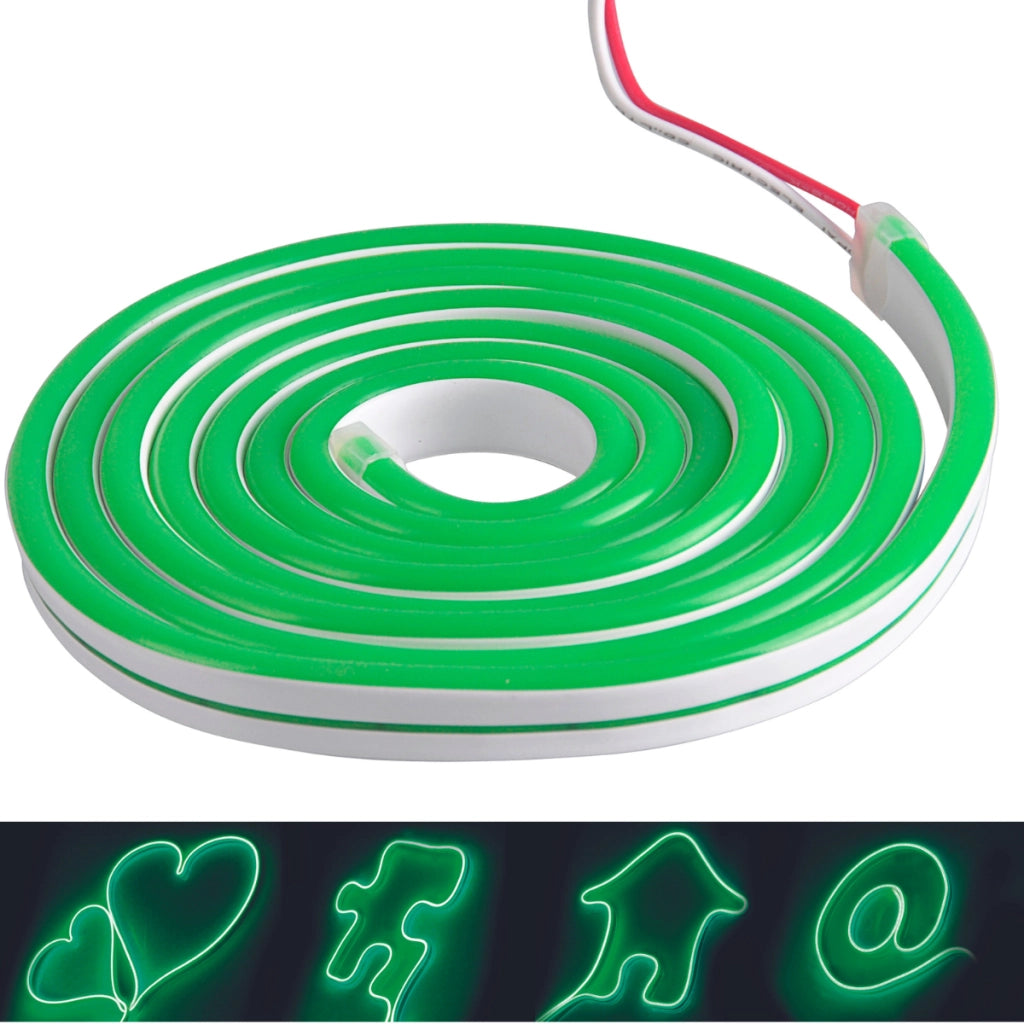 Striscia LED Neon 12V 2m Verde Flessibile IP65 Polux 315021