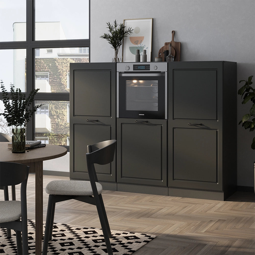 Vicco Cucine componibili piccole Casa di campagna antracite/antracite 180 cm senza piano di lavoro