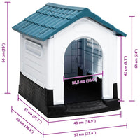 Casetta per Cani Blu 57x68x66 cm in Polipropilene 152227