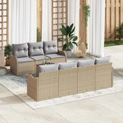 Set Divano da Giardino 8 pcs Beige e Grigio Chiaro polyrattan 3356082