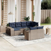 Set Divani da Giardino 11 pz con Cuscini Grigio in Polyrattan 3228911