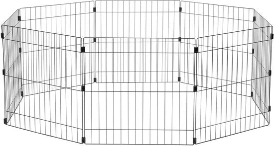 Recinzione sicura per animali domestici - Porta girevole - 8 pannelli - Nero - 1,7 m²