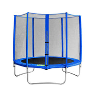 Trampolino Elastico con Rete Ø244x65/245 h cm in Plastica Blu