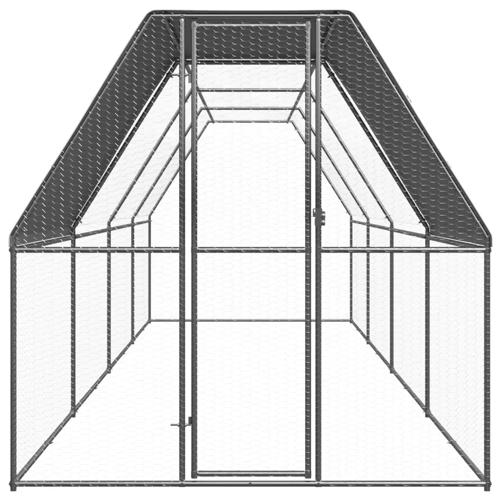Pollaio da Esterno 2x8x2 m in Acciaio Zincato 3089321