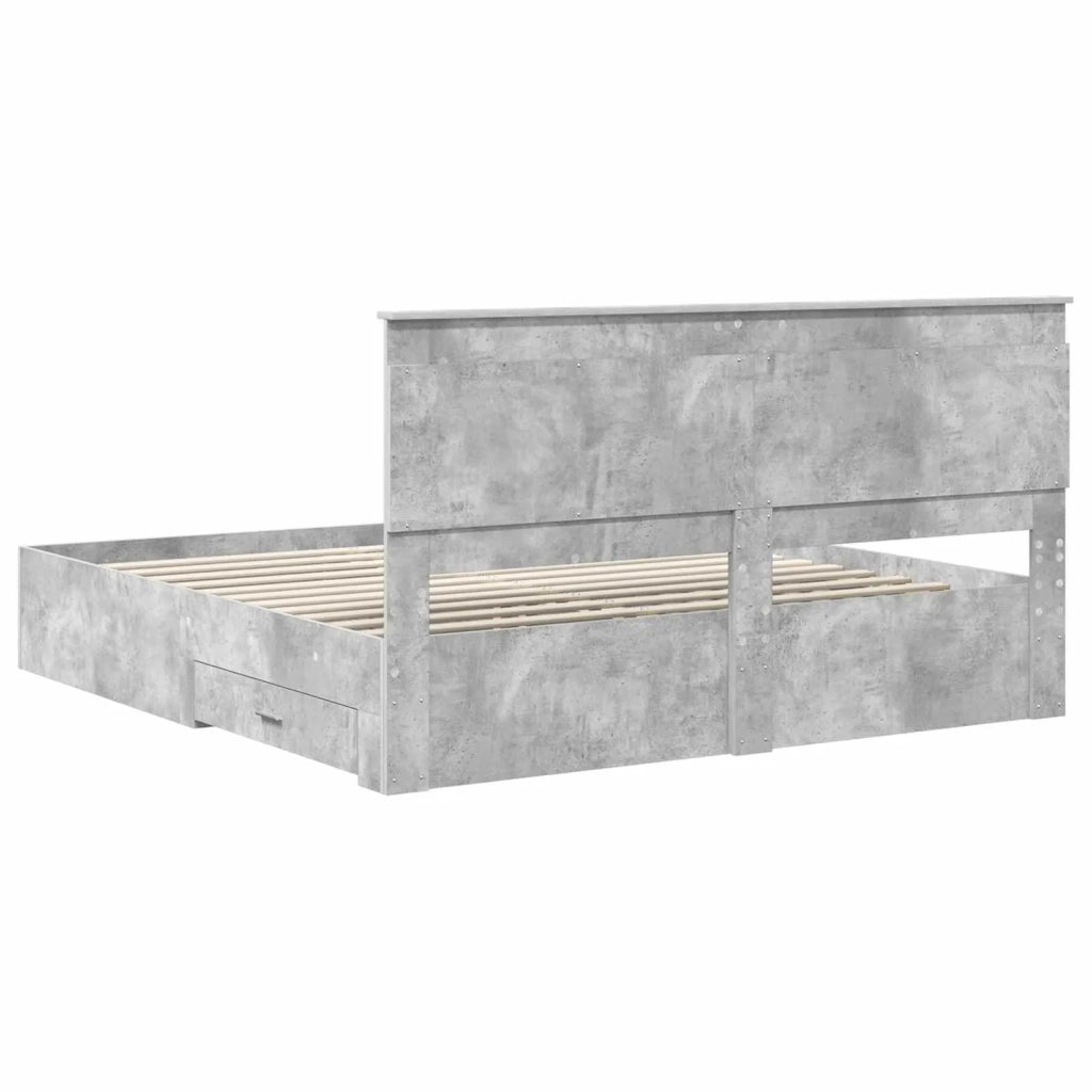 Struttura del letto con testiera Grigio cemento 180 x 200 cm 3410292