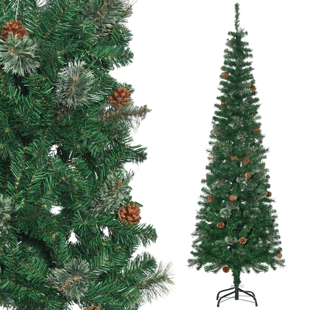 Albero di Natale artificiale ¨C zephmum ¨C 195 cm verde con 556 rami e 27 pigne