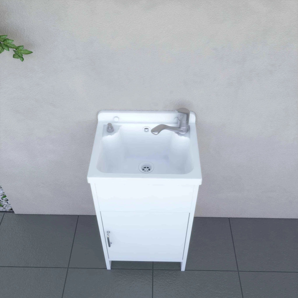 LAVATOIO SALVASPAZIO in PVC in KIT per Interni/Esterni - Con MINI PILOZZO cm 42,5 + GRIGLIA - CR - Col: BIANCO