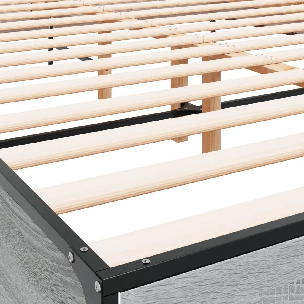 Giroletto Grigio Sonoma 160x200 cm in Legno Multistrato Metallo