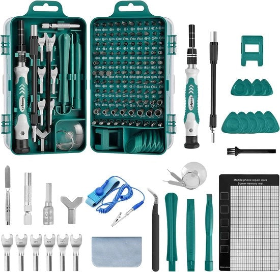 Set di utensili meccanici fini, 142 pezzi, chiave inglese mini con asse flessibile, chiave inglese meccanica fina compatibile con telefono, interruttore, laptop, occhiali, orologi ecc.