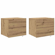 Set di 2 Comodini | Armadio da Notte | Mobiletto da notte Rovere artigianale 50 x 39 x 41 cm