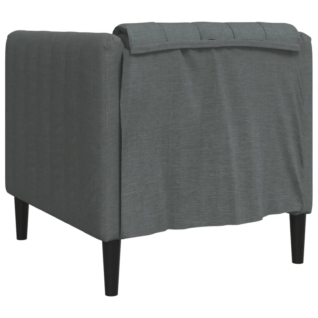 Poltrona-Divano Sedia-Poltroncina Grigio Scuro in Tessuto 313814