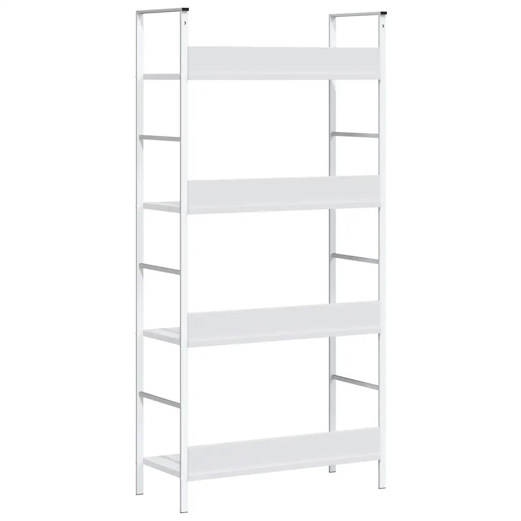 Scaffale Libri 4 Ripiani Bianco 60x27,6x124,5 Legno Multistrato 288224