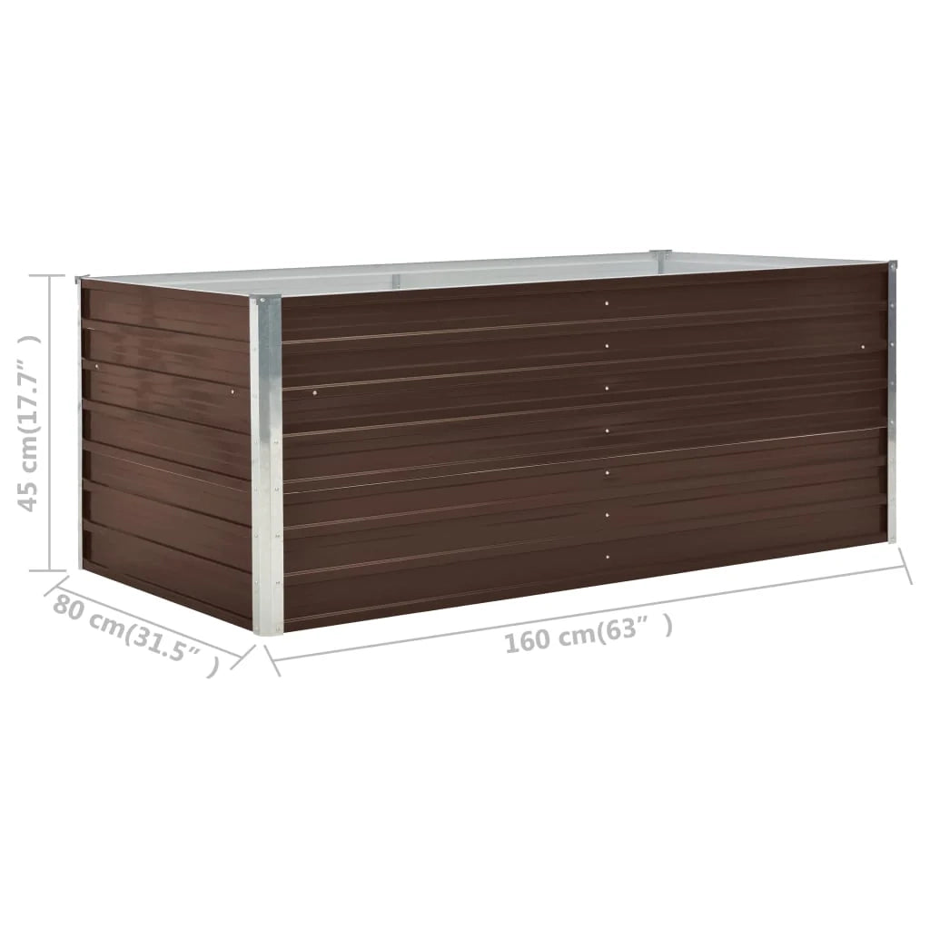 Fioriera 160 x 80 x 45 cm acciaio zincato marrone 02_0000794