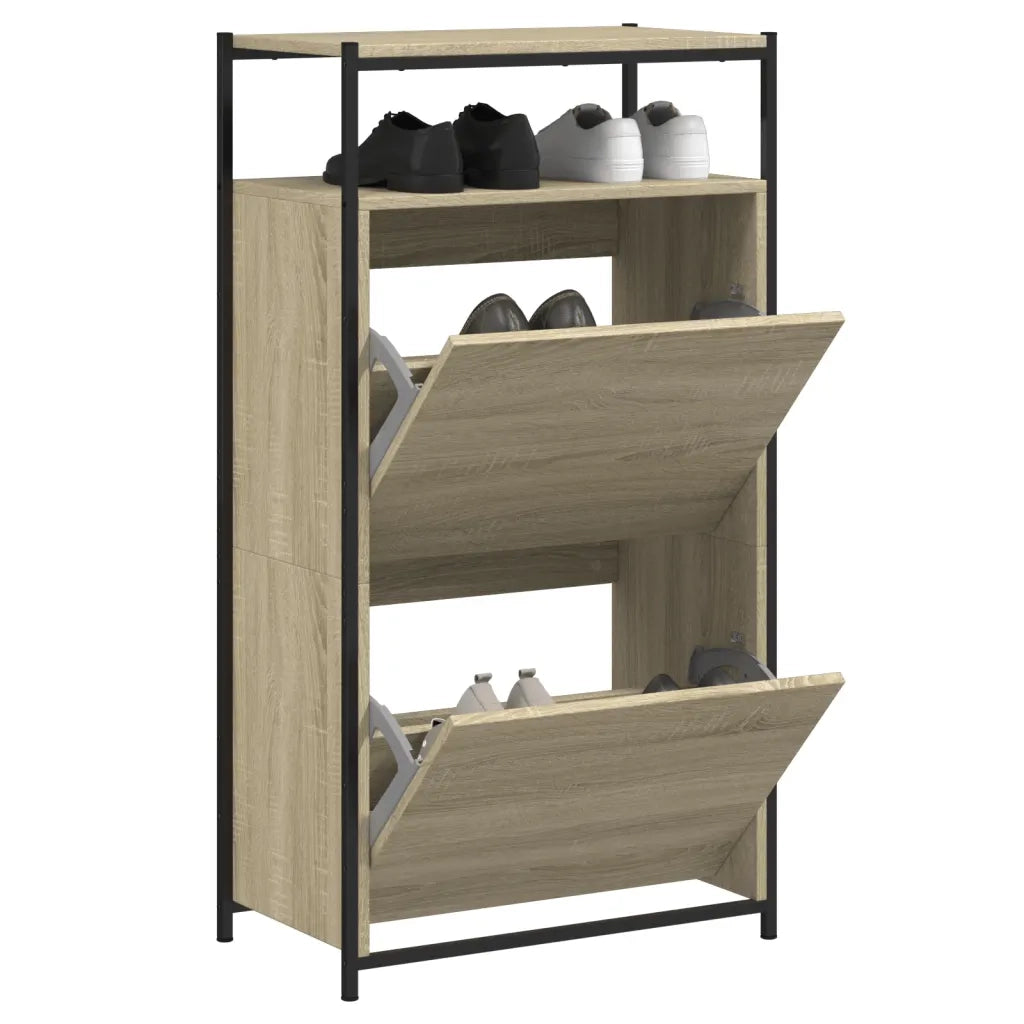 Scarpiera Rovere Sonoma 60x34x112 cm in Legno Multistrato 840030