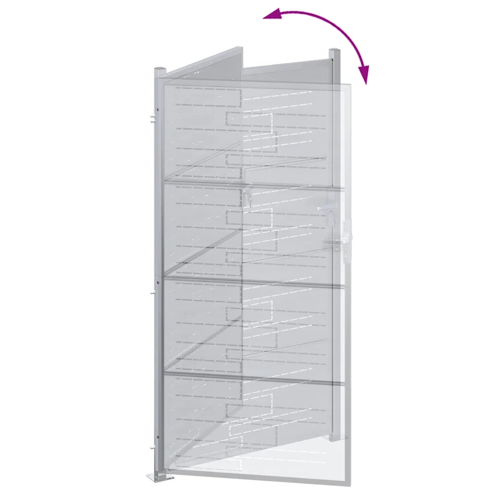 Cancello da giardino Argento 85 x 174 cm Acciaio inossidabile 3402584