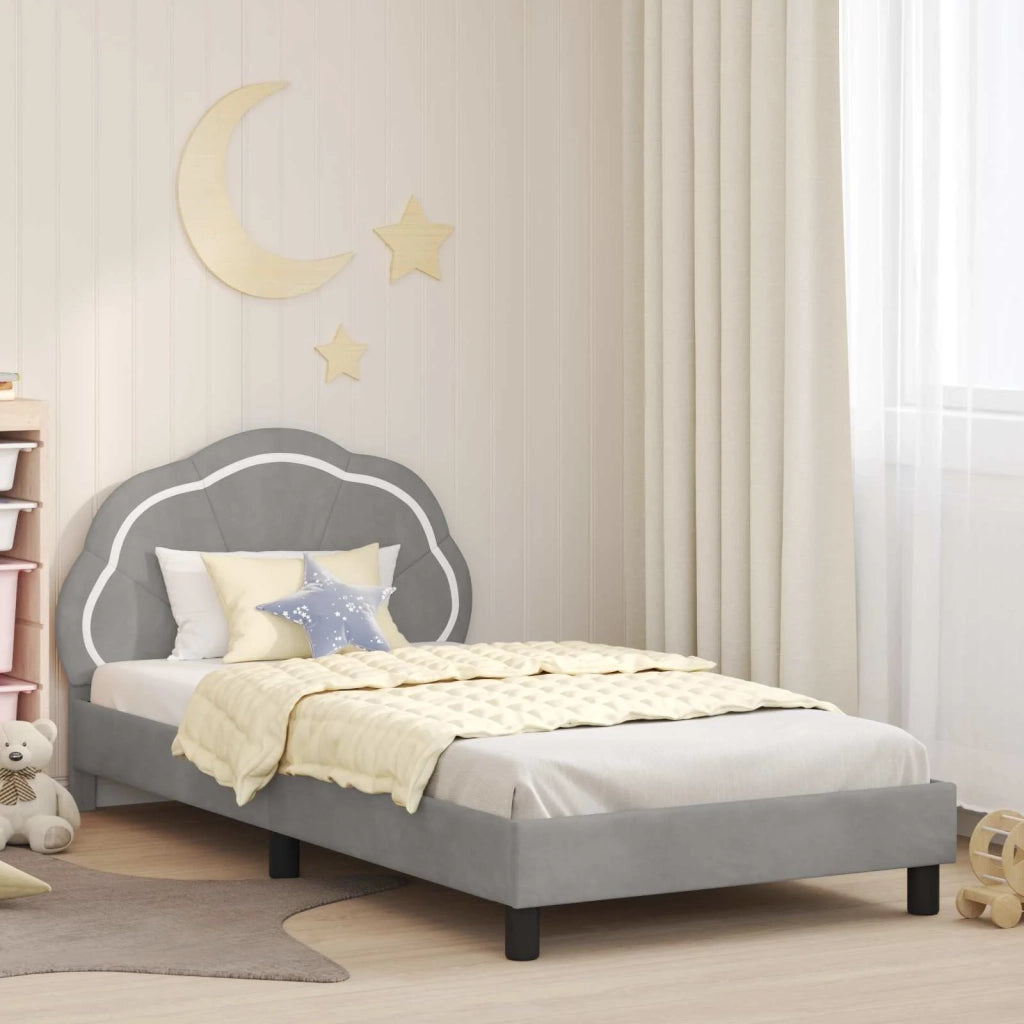 Struttura letto bambini con testata Grigio Chiaro 90 x 200 cm