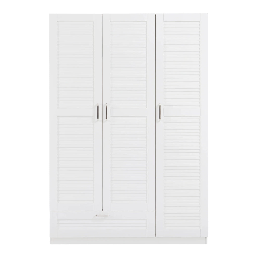 Mobiletto portaoggetti per camera da letto con ripiani e 1 cassetto in MDF 176 x 120 x 52 cm bianco 03_0008871