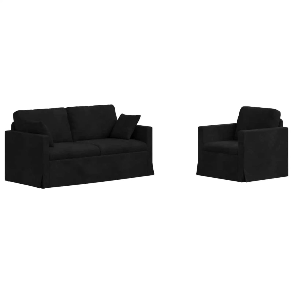 Set di divani 2 pcs Nero 158 x 78 x 80 cm Velluto