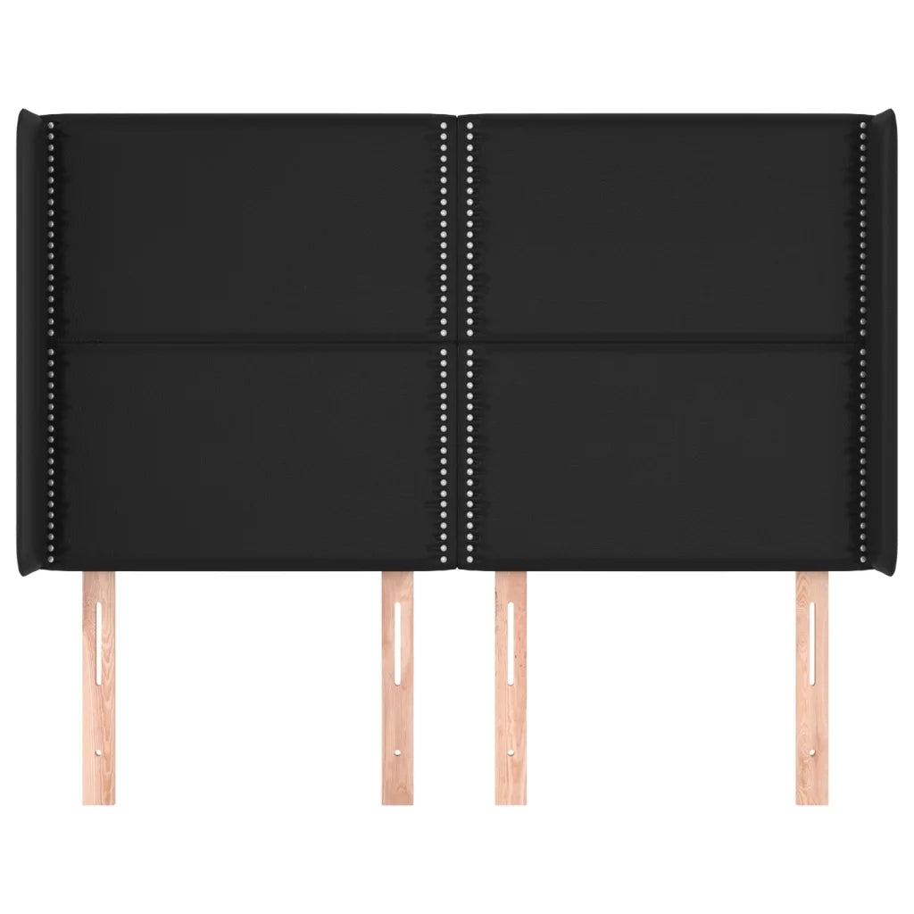 Testiera ad Orecchio Nera 147x16x118/128 cm in Similpelle
