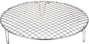 Griglia Rotonda in Acciaio Inossidabile 10,4 Pollici con Zampe da 50 mm per Grigliare, Cuocere, Stufare e BBQ