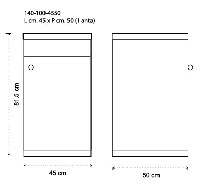 Lavatoio 45x50 con mobile ad 1 anta in ABS con tavola in propilene - Bianco