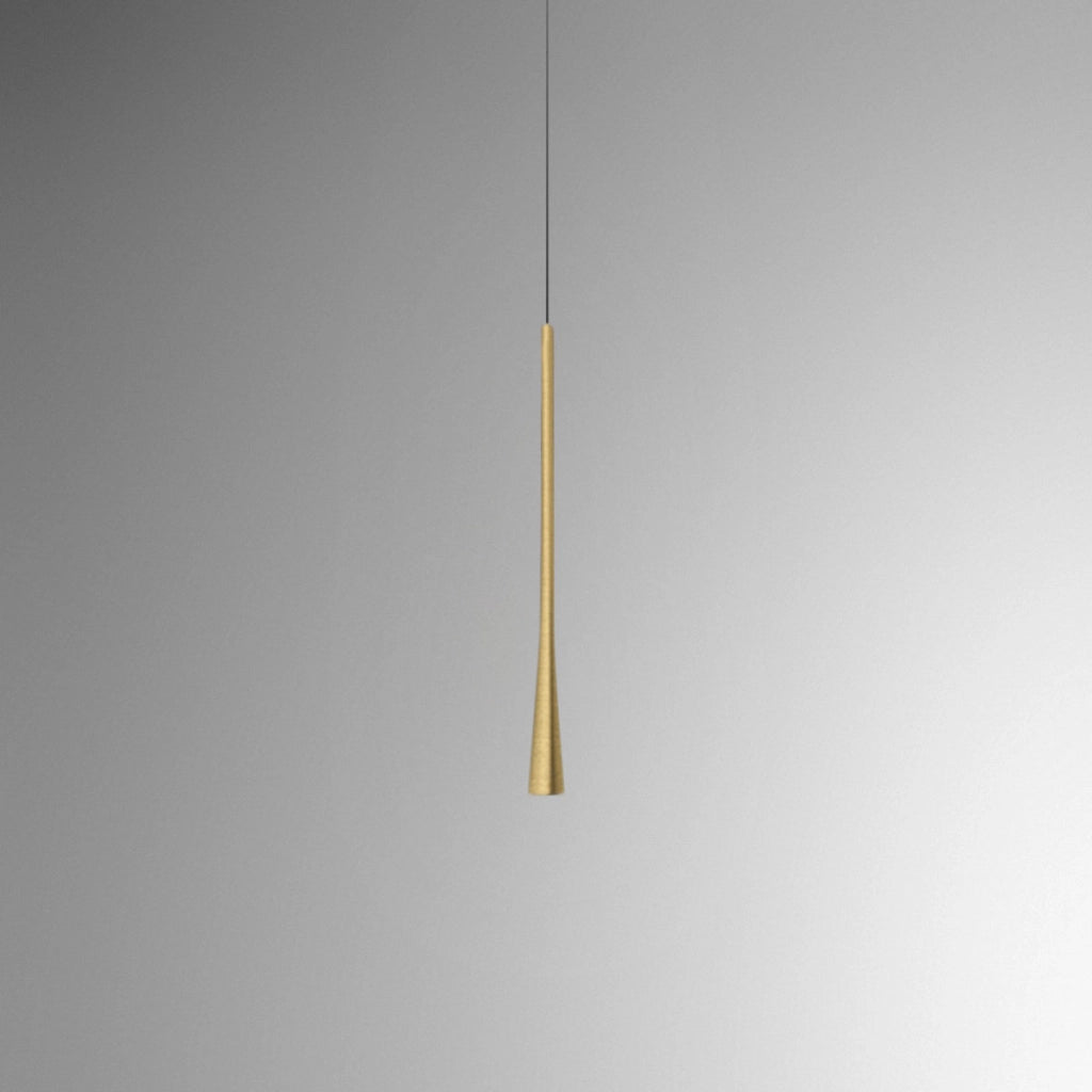 Dafne - Lampada a sospensione oro led 7W 3000K IP20 - Lampada da soffitto led design minimal in alluminio - Alimentatore incluso - L.max 145cm